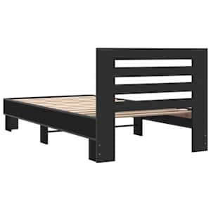 Rám postele černý 90 x 190 cm kompozitní dřevo a kov - obrázek 6
