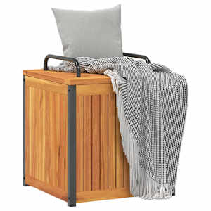 Zahradní box na podušky 45x45x45/53 cm masivní akácie a ocel - obrázek 4