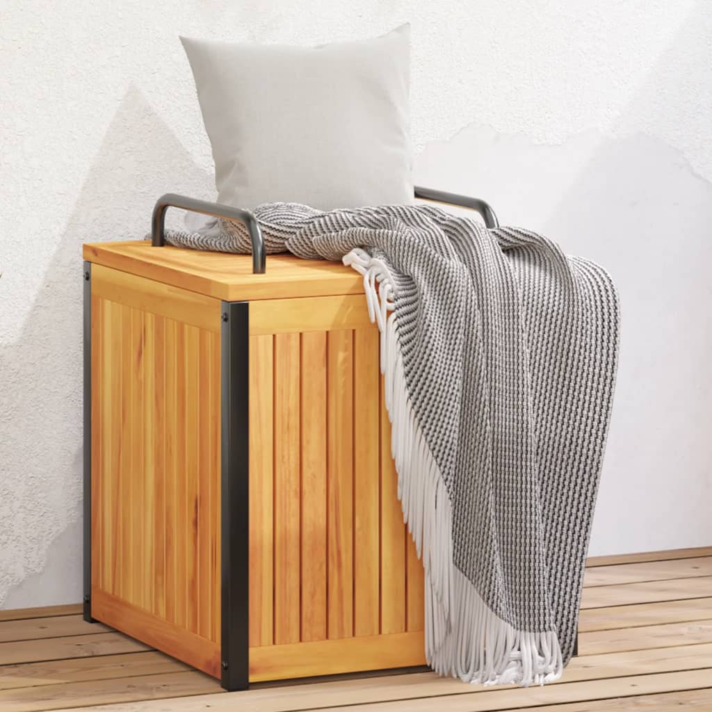  Outdoor Cushion Box Garden Storage Box Tool Solid Wood Acacia and Steel vidaXL