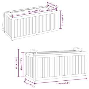 Zahradní box na podušky 110x45x42/53 cm masivní akácie a ocel - obrázek 10