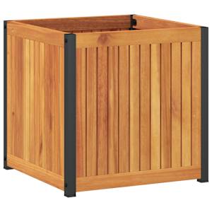 Zahradní truhlík 45 x 45 x 44 cm masivní akáciové dřevo a ocel - obrázek 2