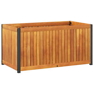 Zahradní truhlík 85 x 45 x 44 cm masivní akáciové dřevo a ocel - obrázek 2