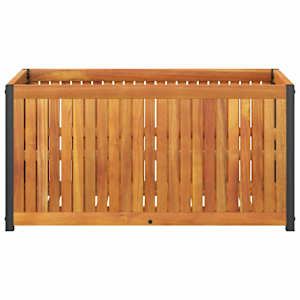 Zahradní truhlík 85 x 45 x 44 cm masivní akáciové dřevo a ocel - obrázek 4