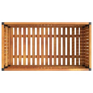 Zahradní truhlík 85 x 45 x 44 cm masivní akáciové dřevo a ocel - obrázek 7