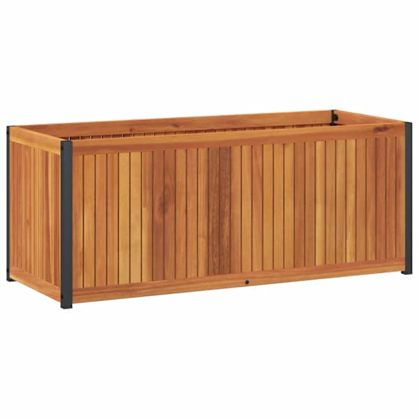 vidaXL aia taimekast, 110 x 45 x 44 cm, akaatsiapuit ja teras