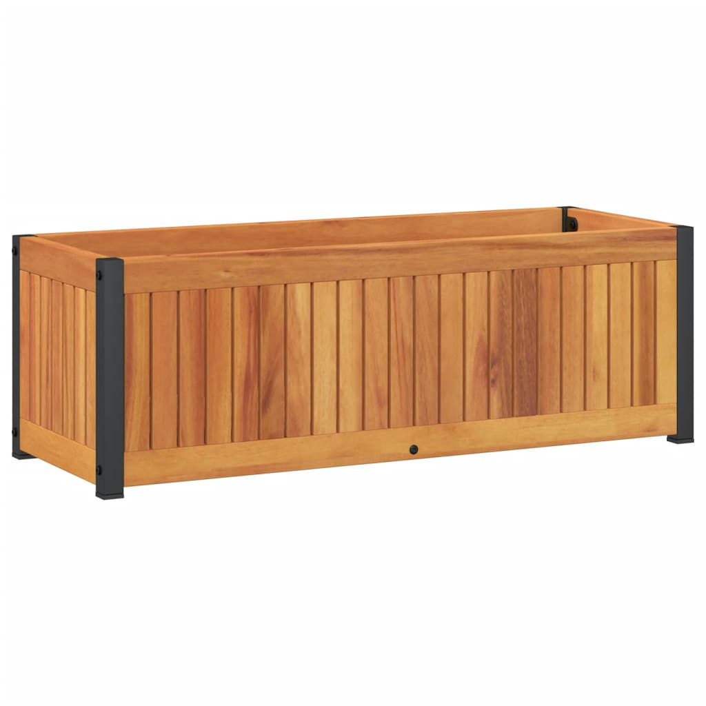 vidaXL Zahradní truhlík 80x30x27,5 cm masivní akáciové dřevo a ocel