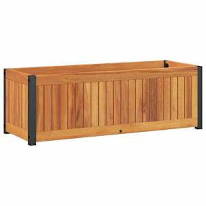 Zahradní truhlík 80x30x27,5 cm masivní akáciové dřevo a ocel - obrázek 2