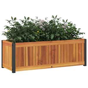 Zahradní truhlík 80x30x27,5 cm masivní akáciové dřevo a ocel - obrázek 3