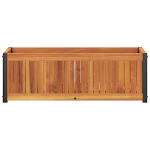 Zahradní truhlík 80x30x27,5 cm masivní akáciové dřevo a ocel - obrázek 4
