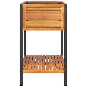 Zahradní truhlík s policí 80 x 45 x 80 cm masivní akácie a ocel - obrázek 5