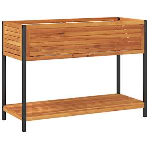 Zahradní truhlík s policí 110x45x80 cm masivní akácie a ocel - obrázek 2