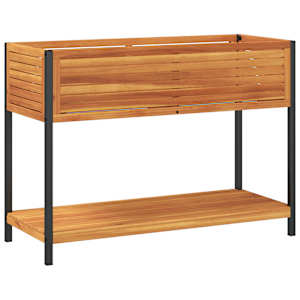 Zahradní truhlík s policí 110x45x80 cm masivní akácie a ocel - obrázek 6
