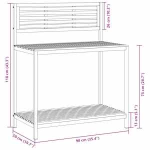 Zahradní pracovní stůl 90 x 50 x 110 cm masivní akácie a ocel - obrázek 8