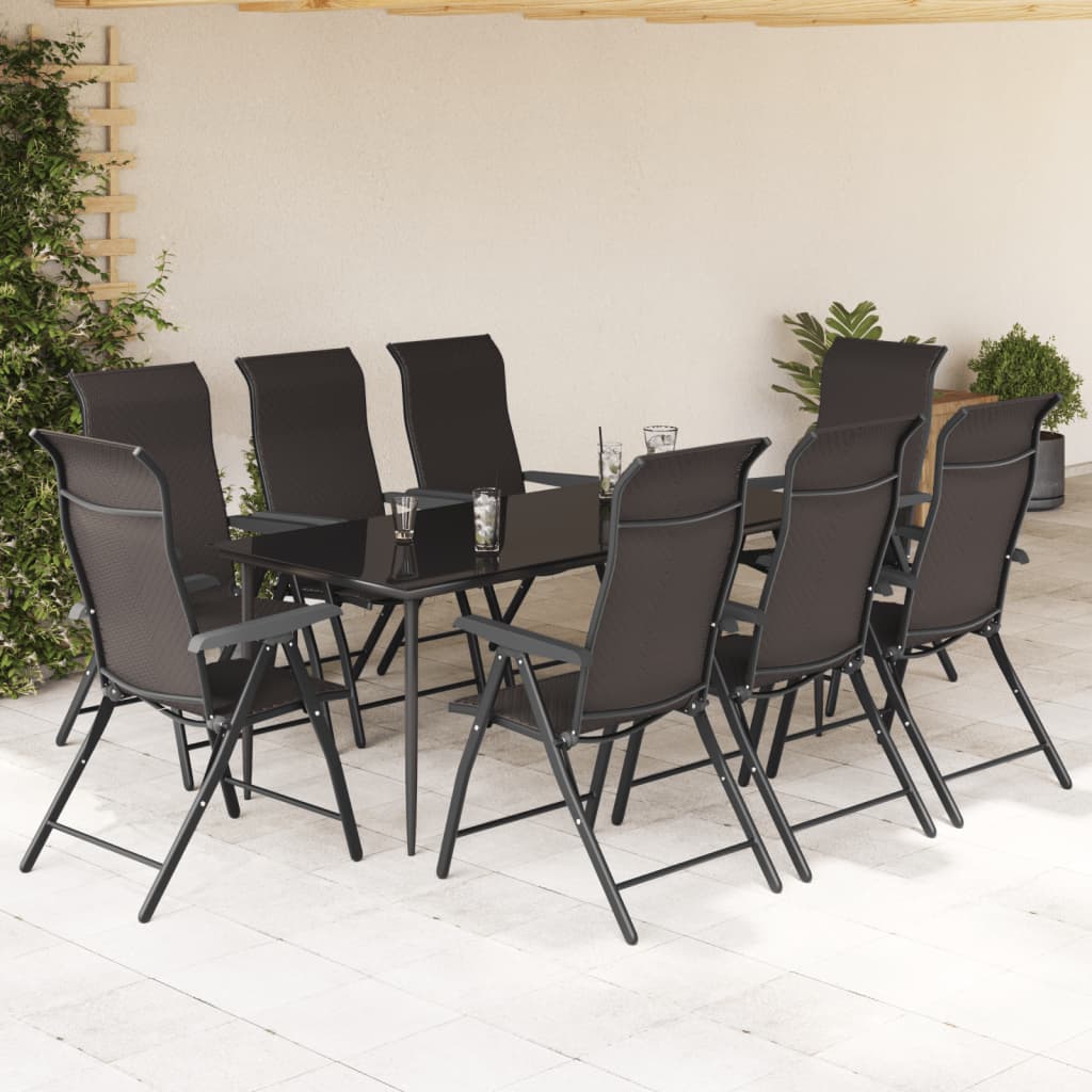 imagem de vidaXL Cadeiras de jardim dobráveis 8 pcs vime PE cor preto café4