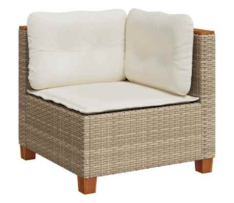 vidaXL Salon de jardin avec coussins 7 pcs beige r&eacute;sine tress&eacute;e