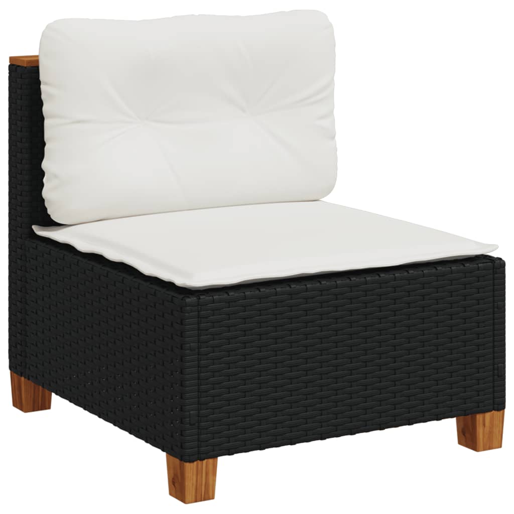 Thumbnail - vidaXL 5-tlg. Garten-Sofagarnitur mit Kissen Schwarz Poly Rattan