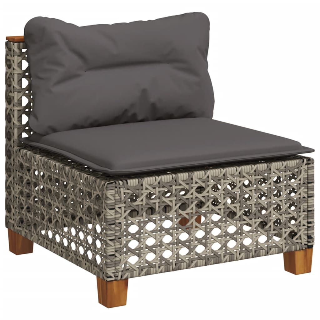 vidaXL 8-delige Loungeset met kussens poly rattan grijs afbeelding