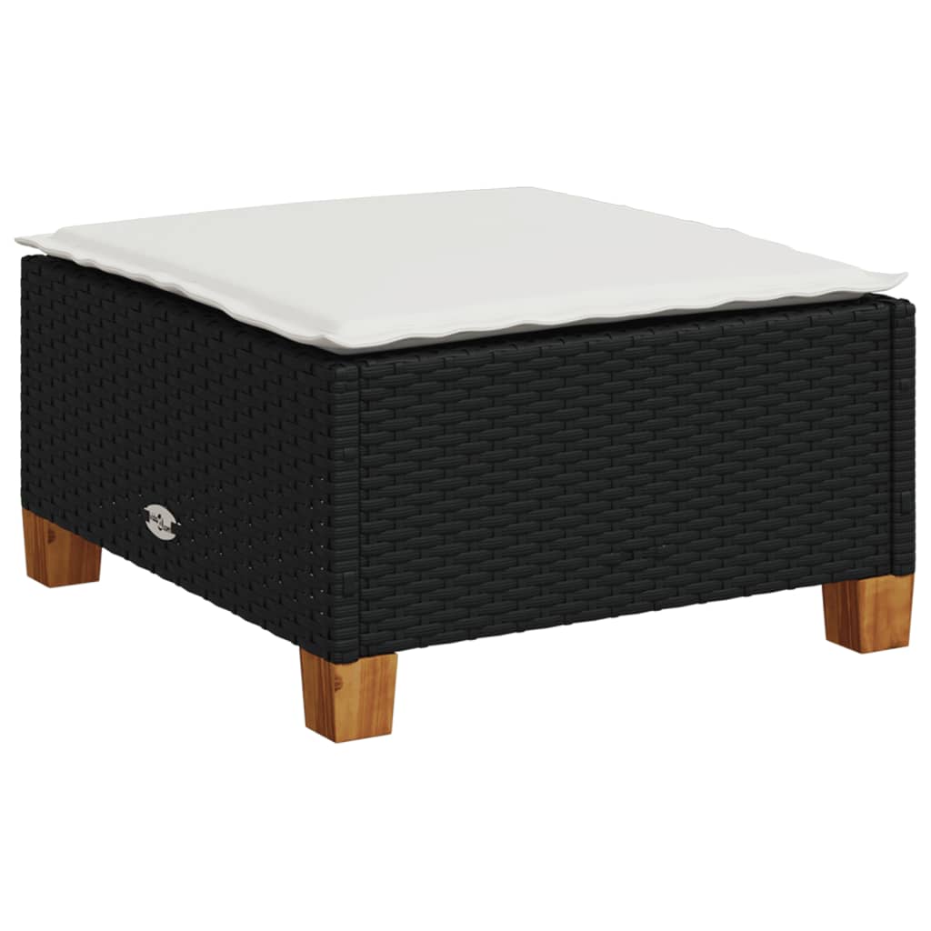 Thumbnail - vidaXL 7-tlg. Garten-Sofagarnitur mit Kissen Schwarz Poly Rattan