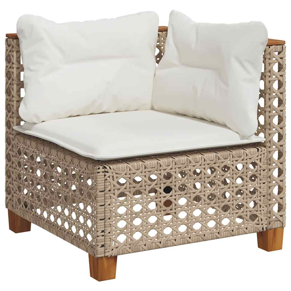 vidaXL 7-delige Loungeset met kussens poly rattan beige afbeelding