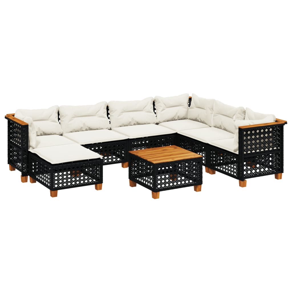 Thumbnail - vidaXL 8-tlg. Garten-Sofagarnitur mit Kissen Schwarz Poly Rattan