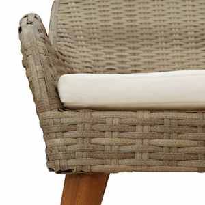 Komplet za jedilnico v vrtu z blazino 7 pcs Bež poli ratan - slika 10