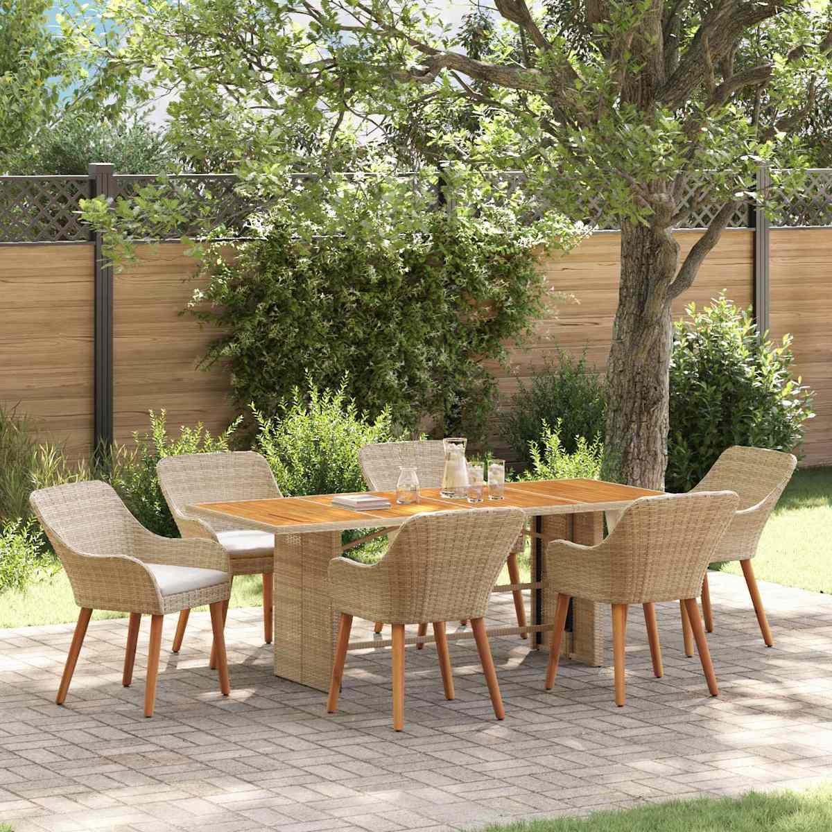 Have Spisebordssæt 7 stk. polyrattan