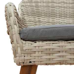 Komplet za jedilnico v vrtu 9 pcs Svetlo siva poli ratan - slika 10