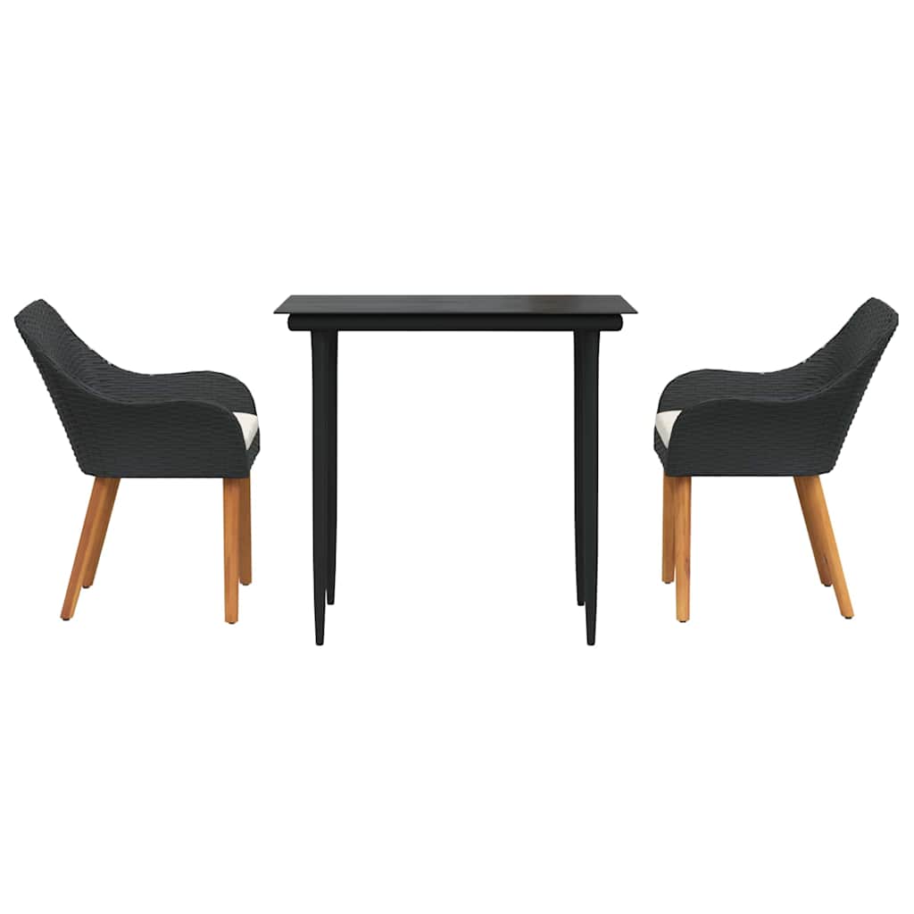 3-delers Have Spisebordssæt Sort Poly Rattan 8 8721102453267 wbg fr en hd 1