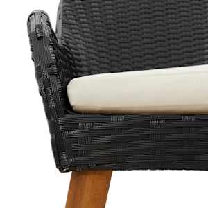 Komplet za jedilnico v vrtu z blazino 9 pcs Črna poli ratan - slika 10