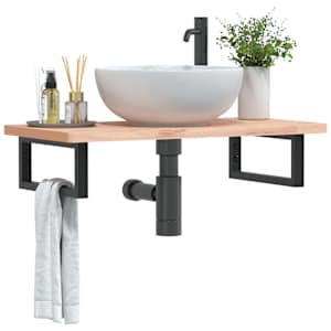 Nosilci polic za umivalnik 2 kosa črni pravokotni jeklo