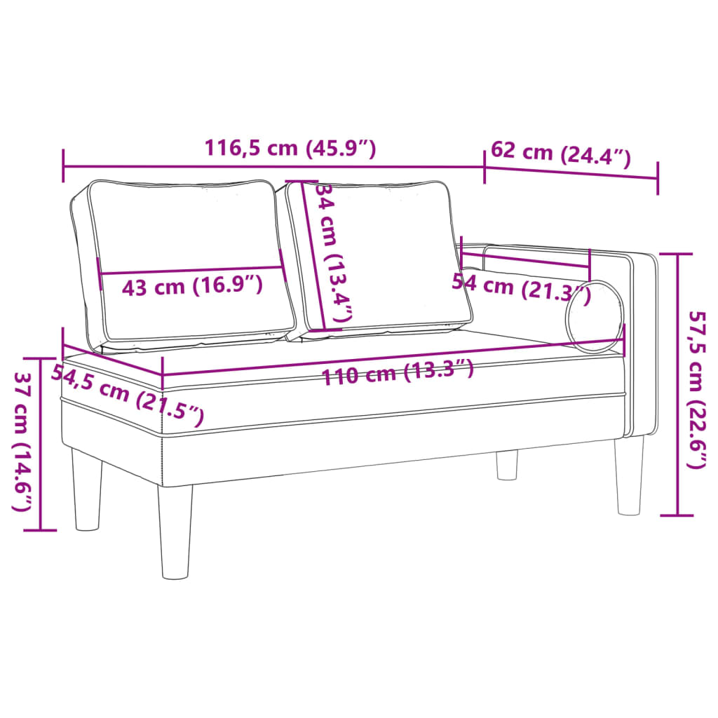 Chaiselongue Loungesofa Relaxliege Couch Sofa Polstersofa mit Kissen Samt vidaXL