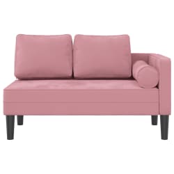vidaXL Chaise longue met kussens fluweel roze
