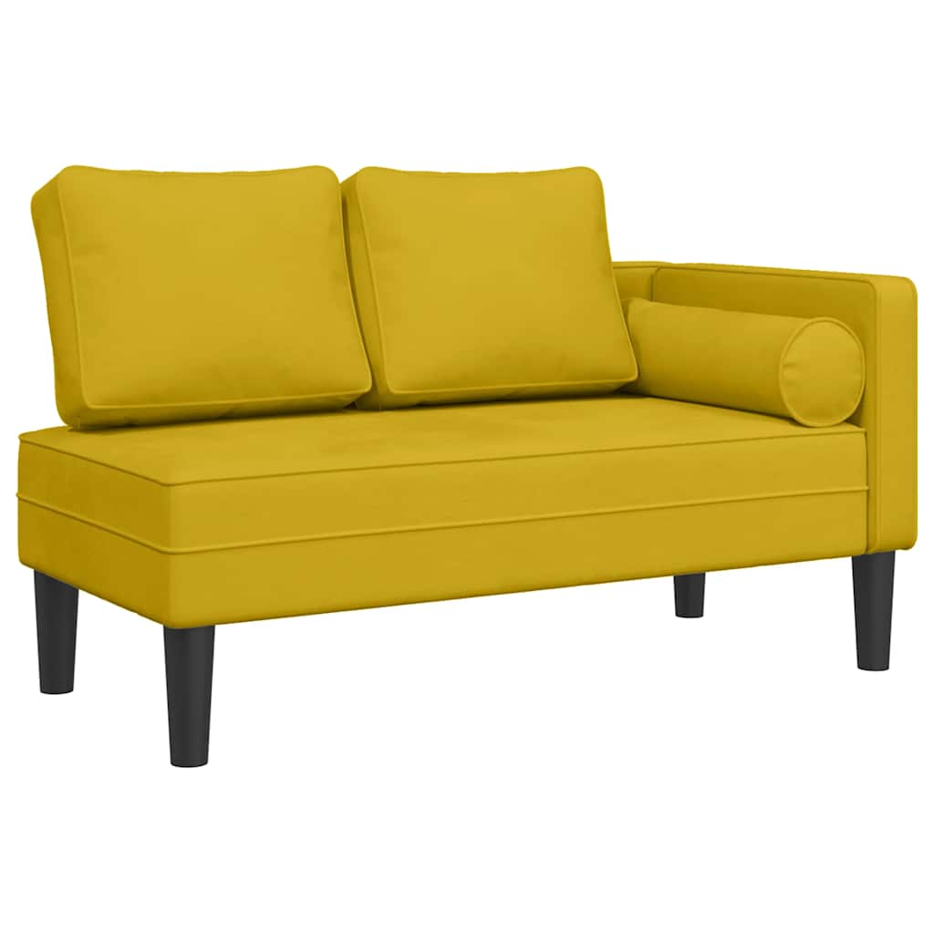 vidaXL Lenoška s poduškami žlutá samet