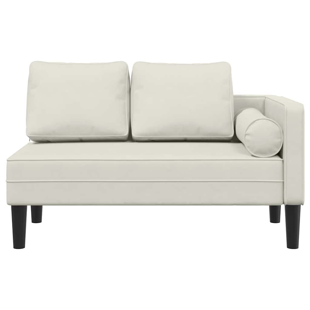 Thumbnail - vidaXL Chaiselongue mit Kissen Creme Samt