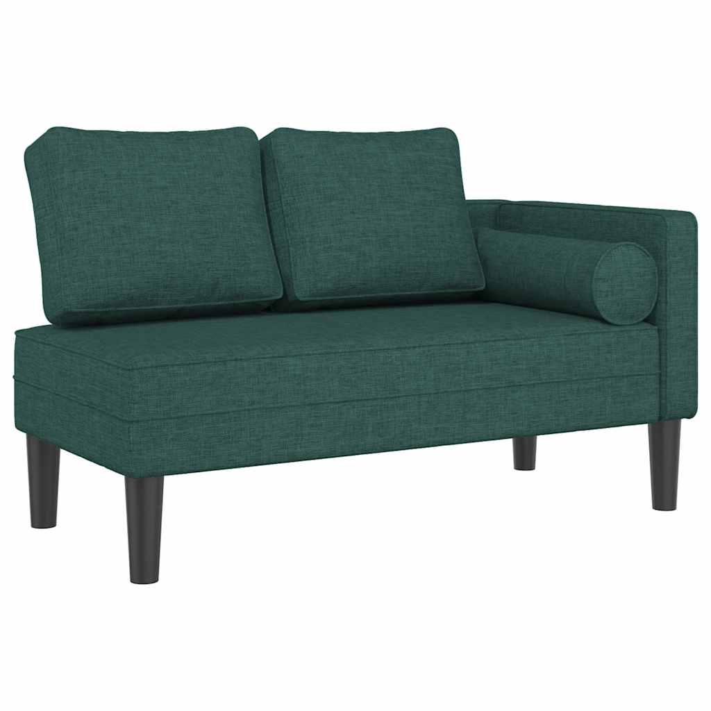 vidaXL Lenoška s poduškami tmavě zelená textil