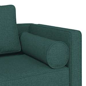 Lenoška s poduškami tmavě zelená textil - obrázek 6