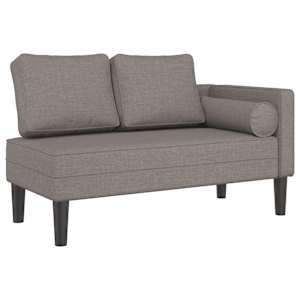 Lenoška s poduškami taupe textil - obrázek 2