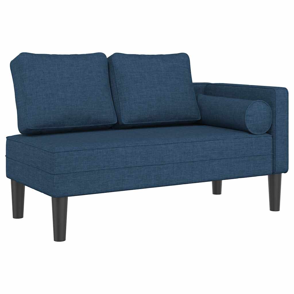 vidaXL Lenoška s poduškami modrá textil