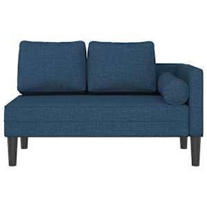 Lenoška s poduškami modrá textil - obrázek 3