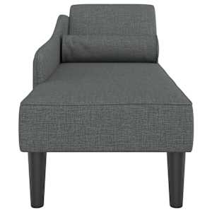 Lenoška s poduškami tmavě šedá textil - obrázek 4