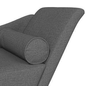 Lenoška s poduškami tmavě šedá textil - obrázek 6