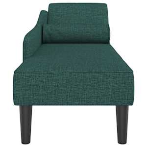 Lenoška s poduškami tmavě zelená textil - obrázek 4