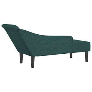Lenoška s poduškami tmavě zelená textil - obrázek 5