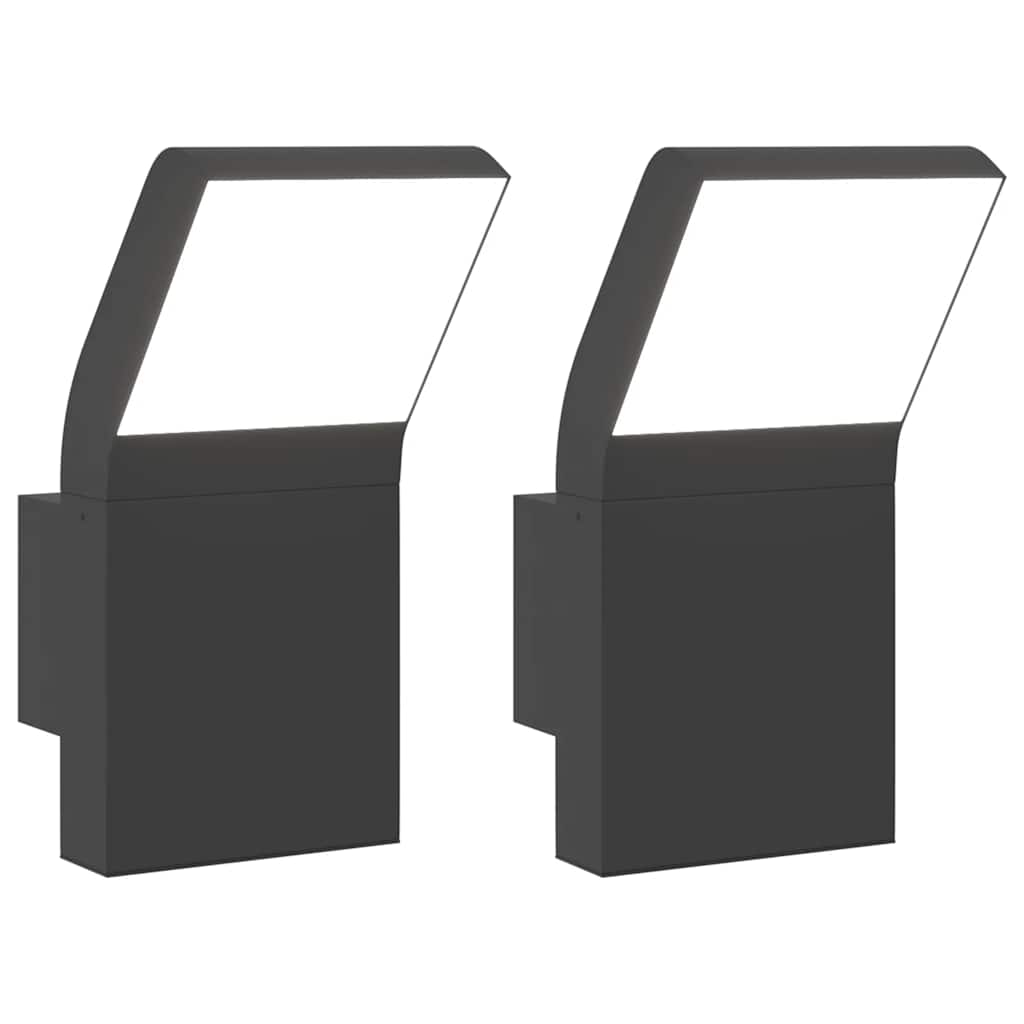 vidaXL Venkovní nástěnná LED svítidla 2 ks černá litý hliník