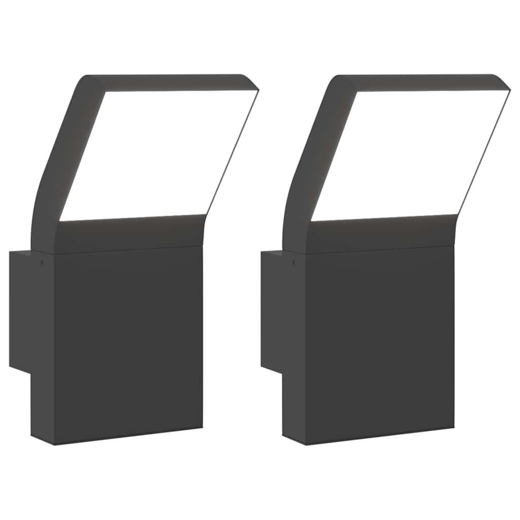 vidaXL Venkovní nástěnná LED svítidla 2 ks černá litý hliník