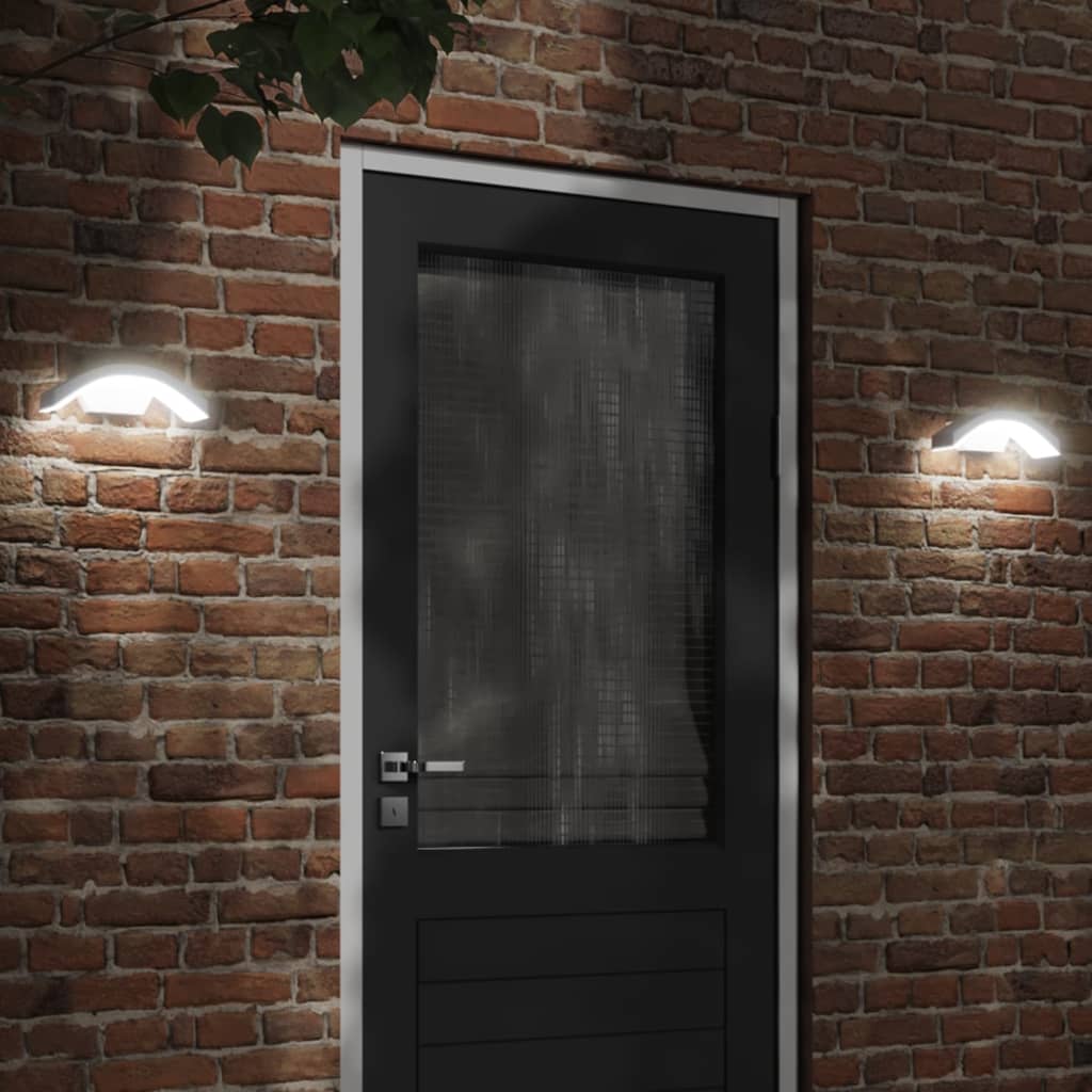 vidaXL Lămpi exterioare de perete cu LED 2 buc. alb, aluminiu turnat