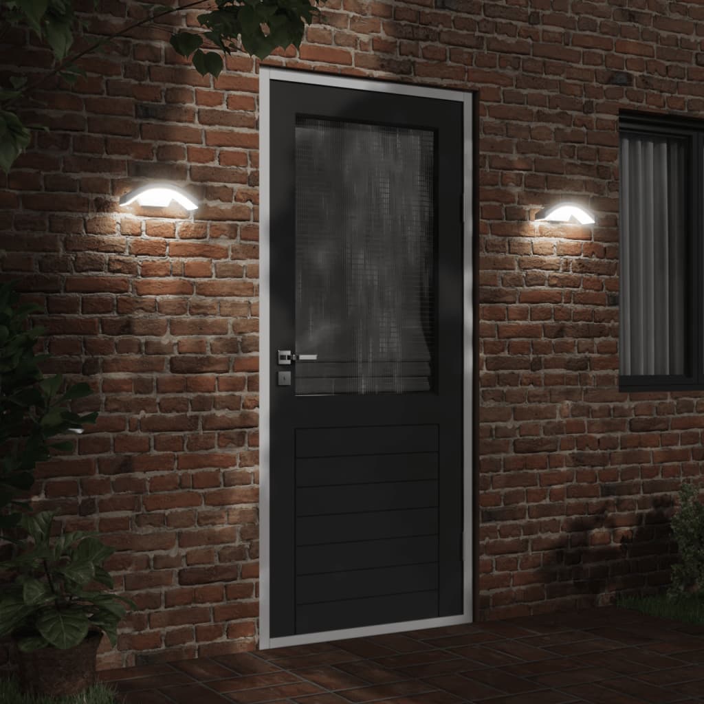 vidaXL Buitenwandlamp LED met sensors gegoten aluminium wit afbeelding