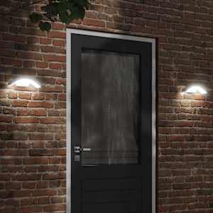 Zunanja LED stenska senzorska svetilka bela tlačno lit aluminij