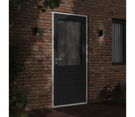 vidaXL Vanjske zidne svjetiljke 2 kom crne od lijevanog aluminija