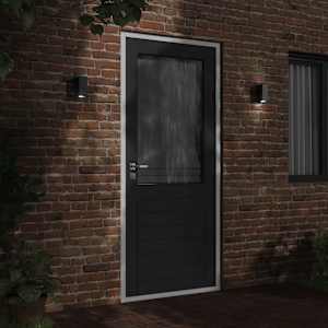 vidaXL Vanjske zidne svjetiljke 2 kom crne od lijevanog aluminija